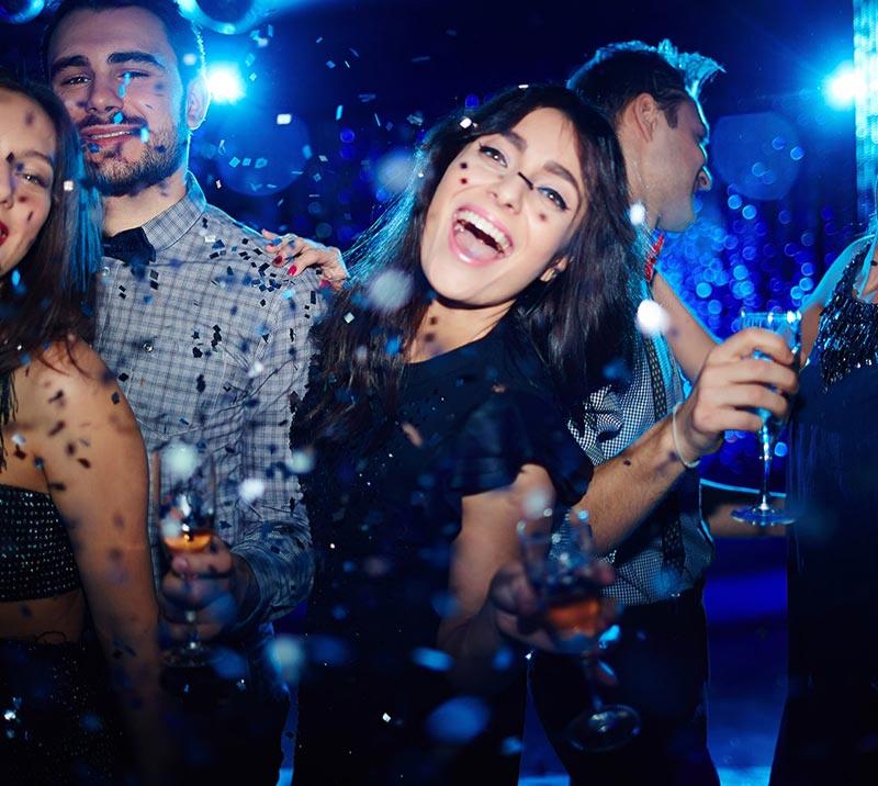Revellers enjoying  a Christmas Party night