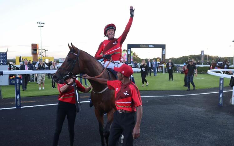 Frankie Dettori after winning on Zaman Jemil for Wales & The West 