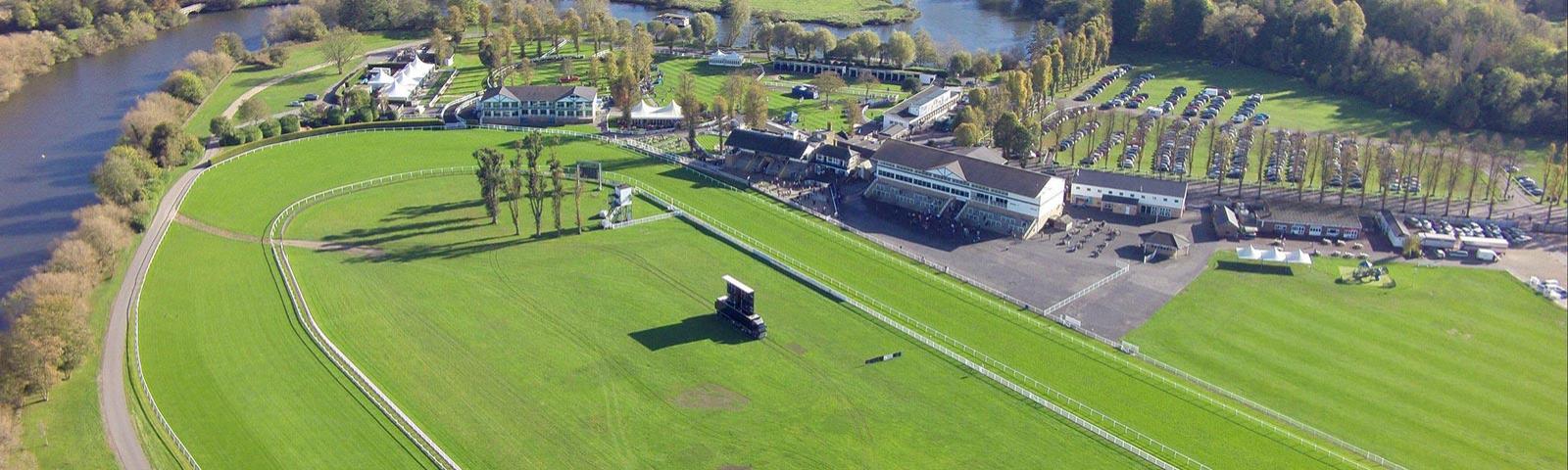 Aerial photo of the Royal Windsor Racecourse.