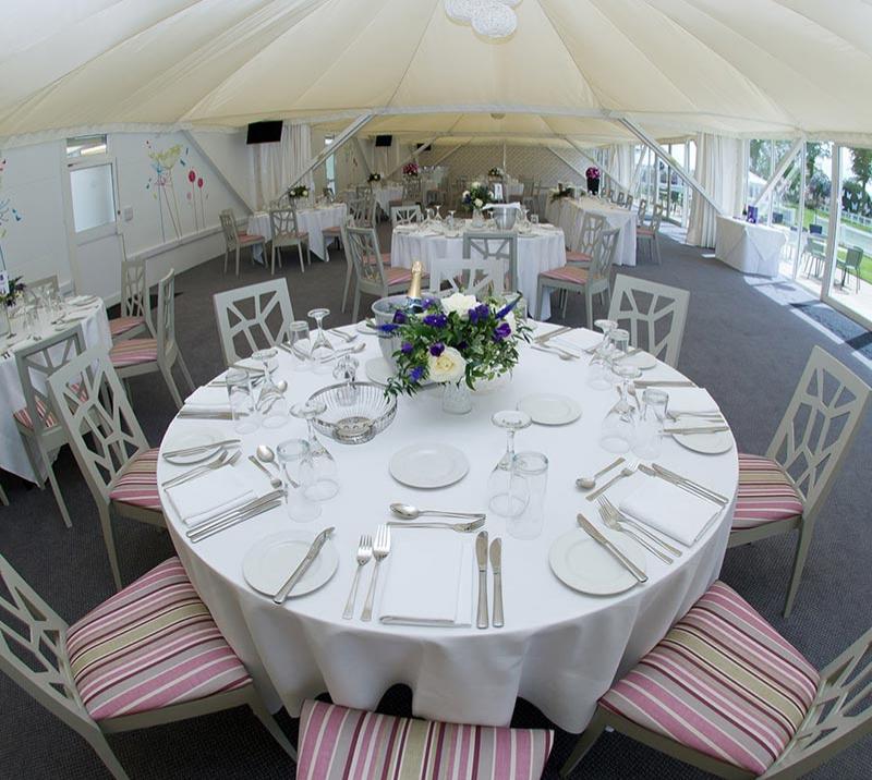 Everything prepared for a wedding breakfast.