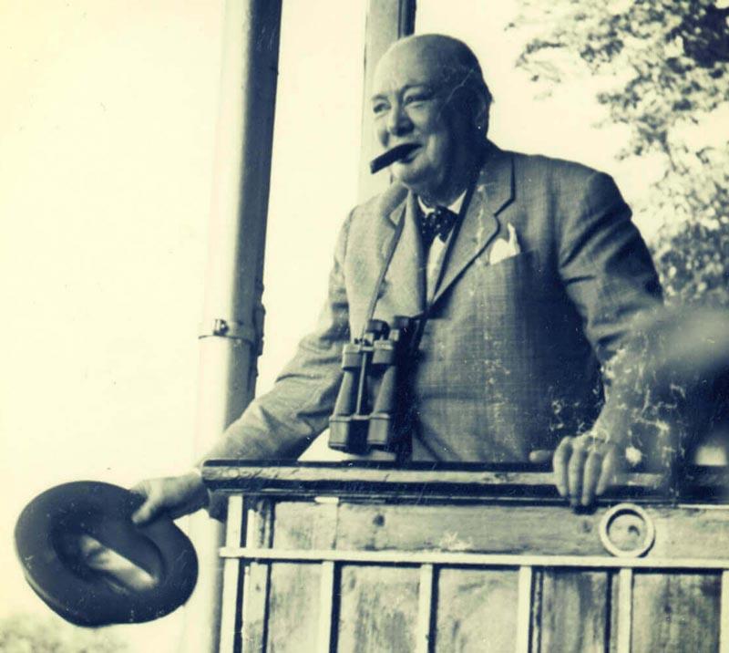 Historical photograph of Winston Churchill.